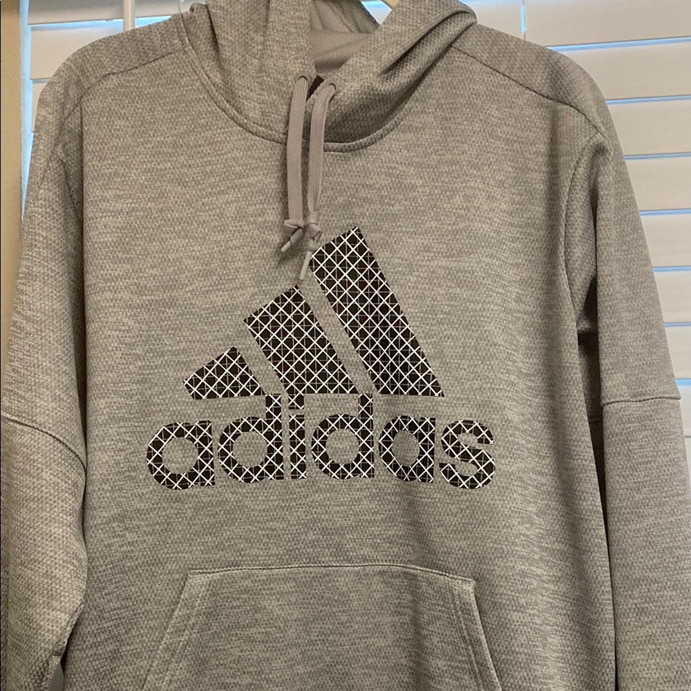 Adidas Gray Sweatshirt with Textured Logo